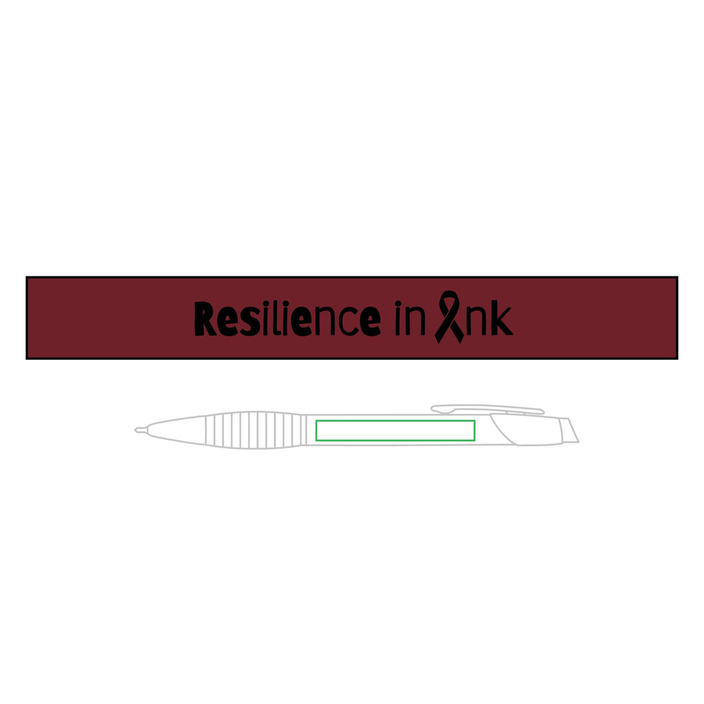 Resilience in Ink Brass Ballpoint Pen – Awareness Ribbon Engraved Writing Pen