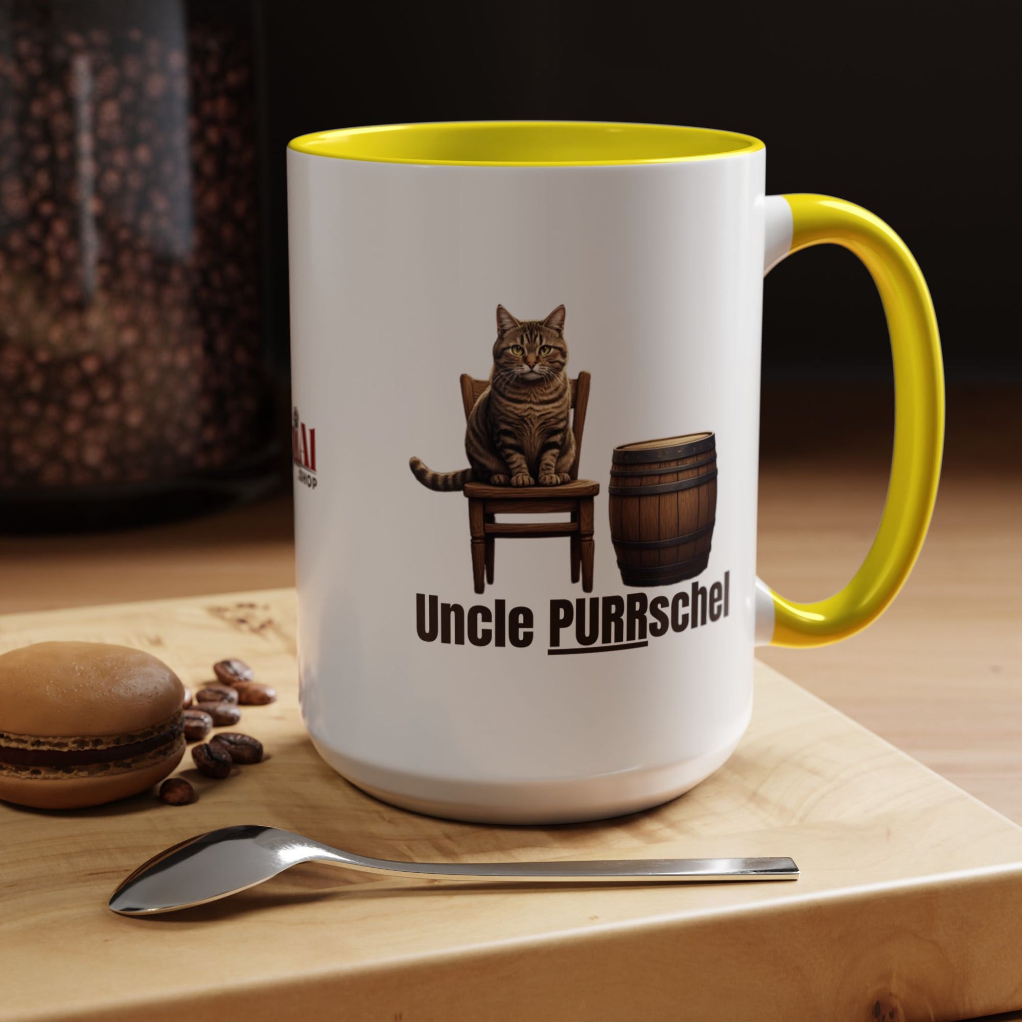 Humorous Uncle Purrschel Cat Accent Coffee Mug