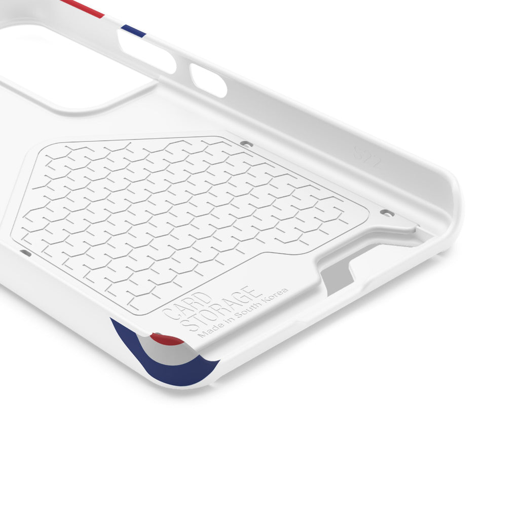 Swoop Guy iPhone Case – Minimal Line Portrait Patriotic Design, Slim Protective Case with Card Slot