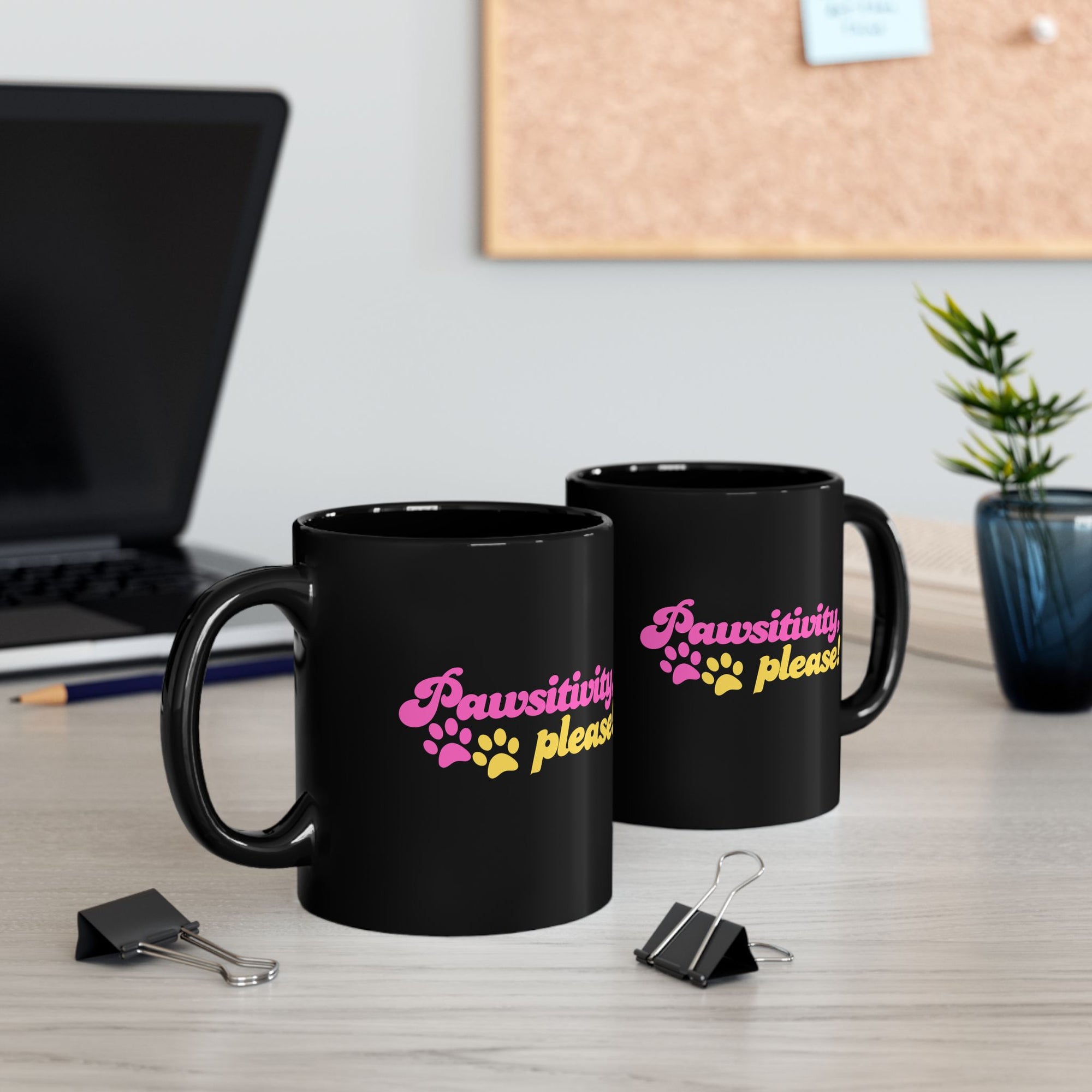 Pawsitivity Mug | Black Coffee Cup