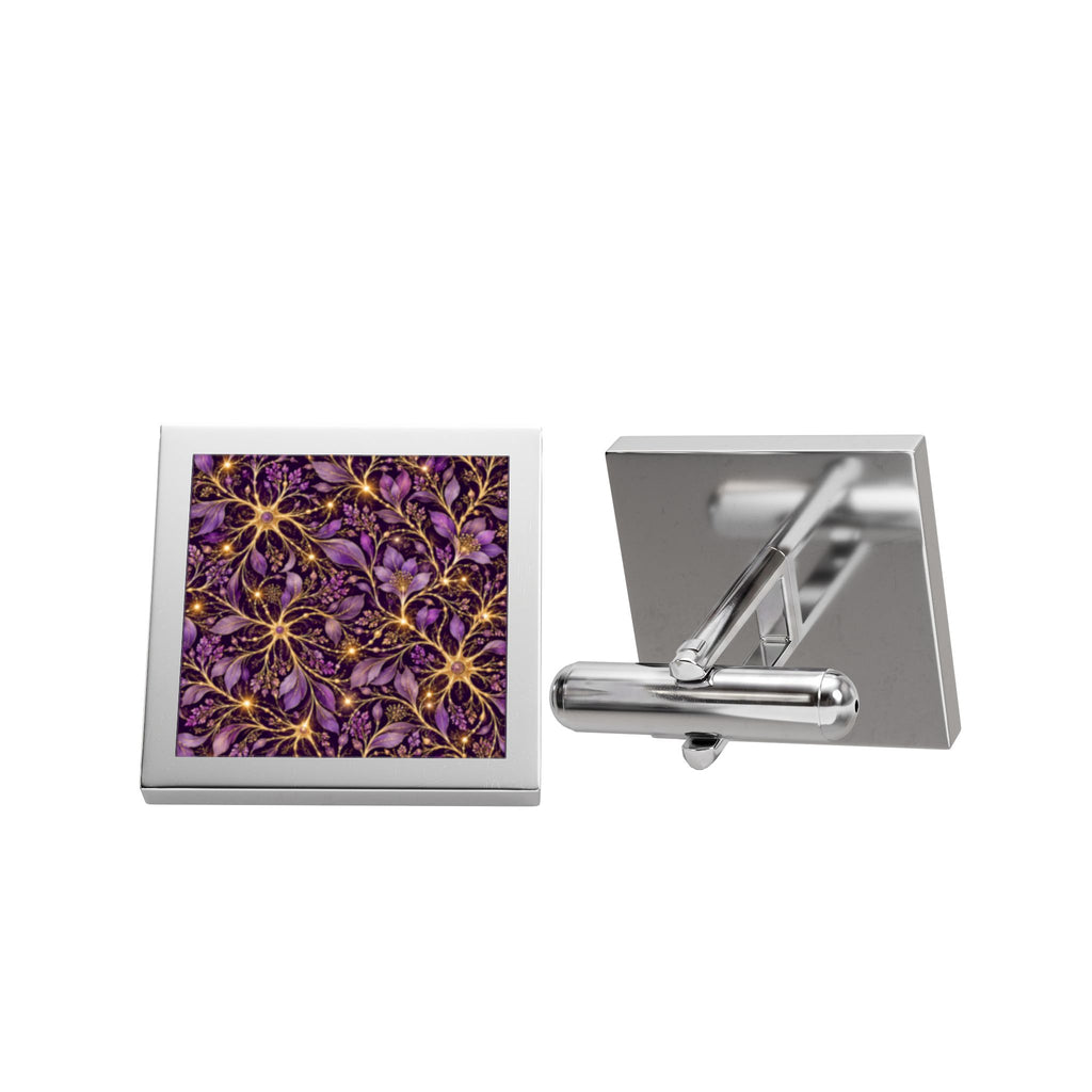 Beautifully Miswired Purple Neuron Floral Cufflinks | Epilepsy Awareness