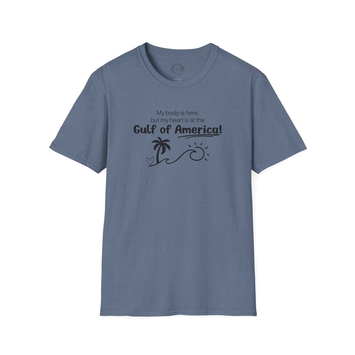 Heart at the Gulf of America Graphic T-Shirt - Perfect for Beach Lovers