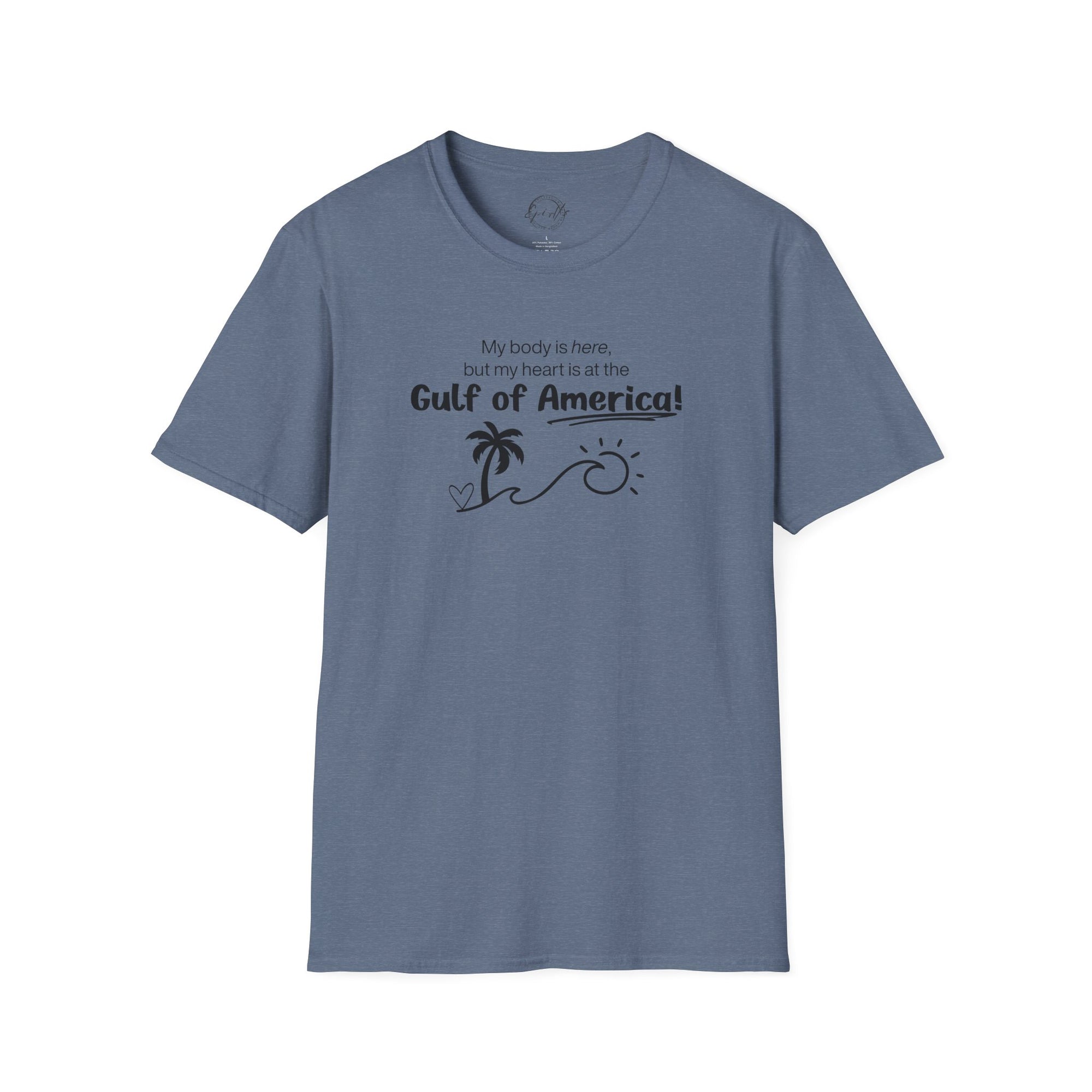 Heart at the Gulf Graphic T-Shirt - Perfect for Beach Lovers