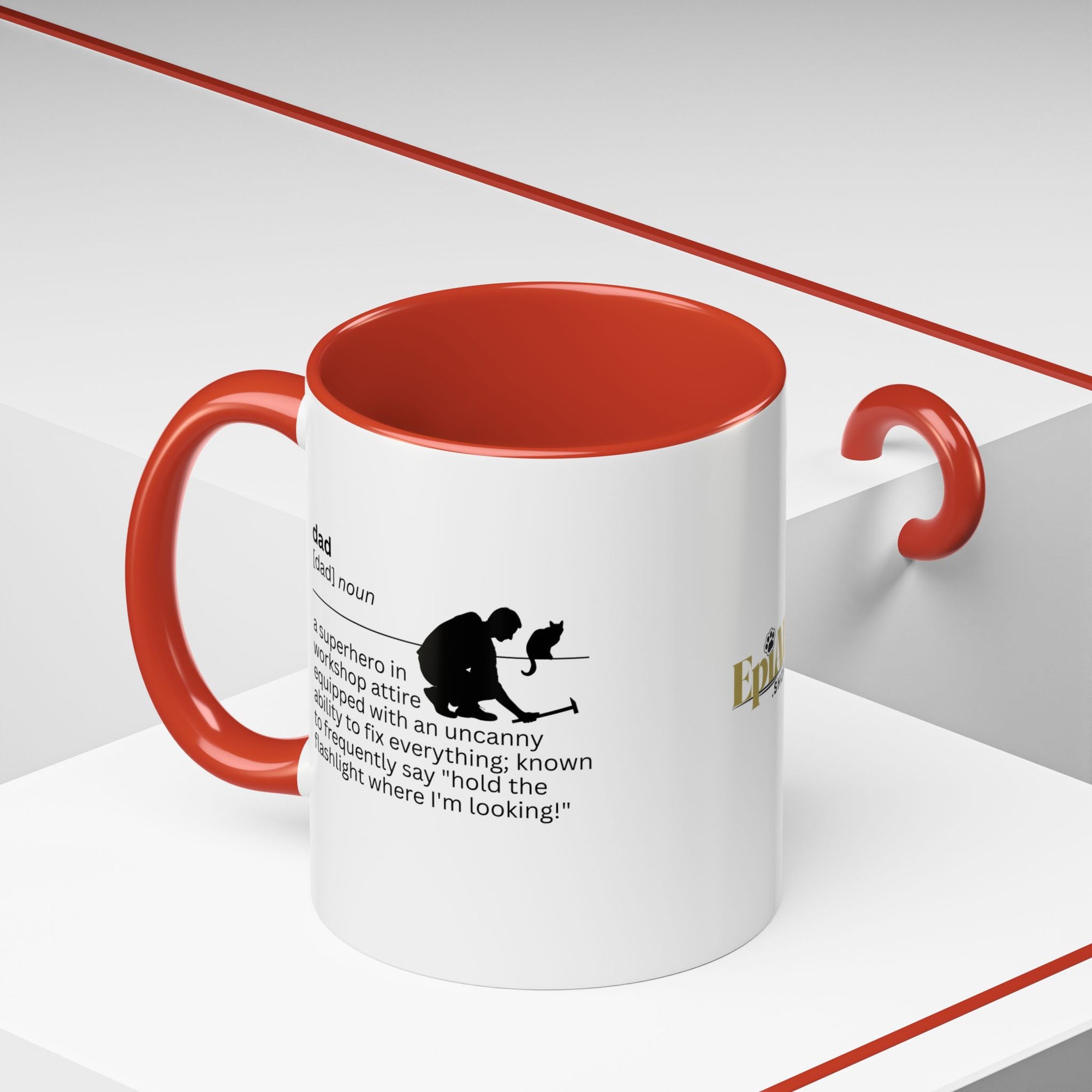 Dad Flashlight Accent Coffee Mug - Perfect Gift for Dads