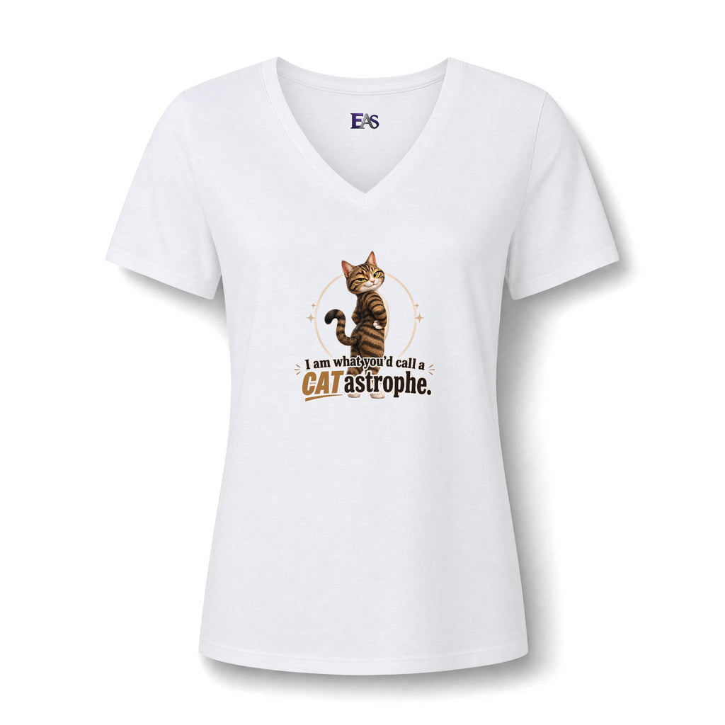 CATastrophe Women’s Relaxed V-Neck T-Shirt