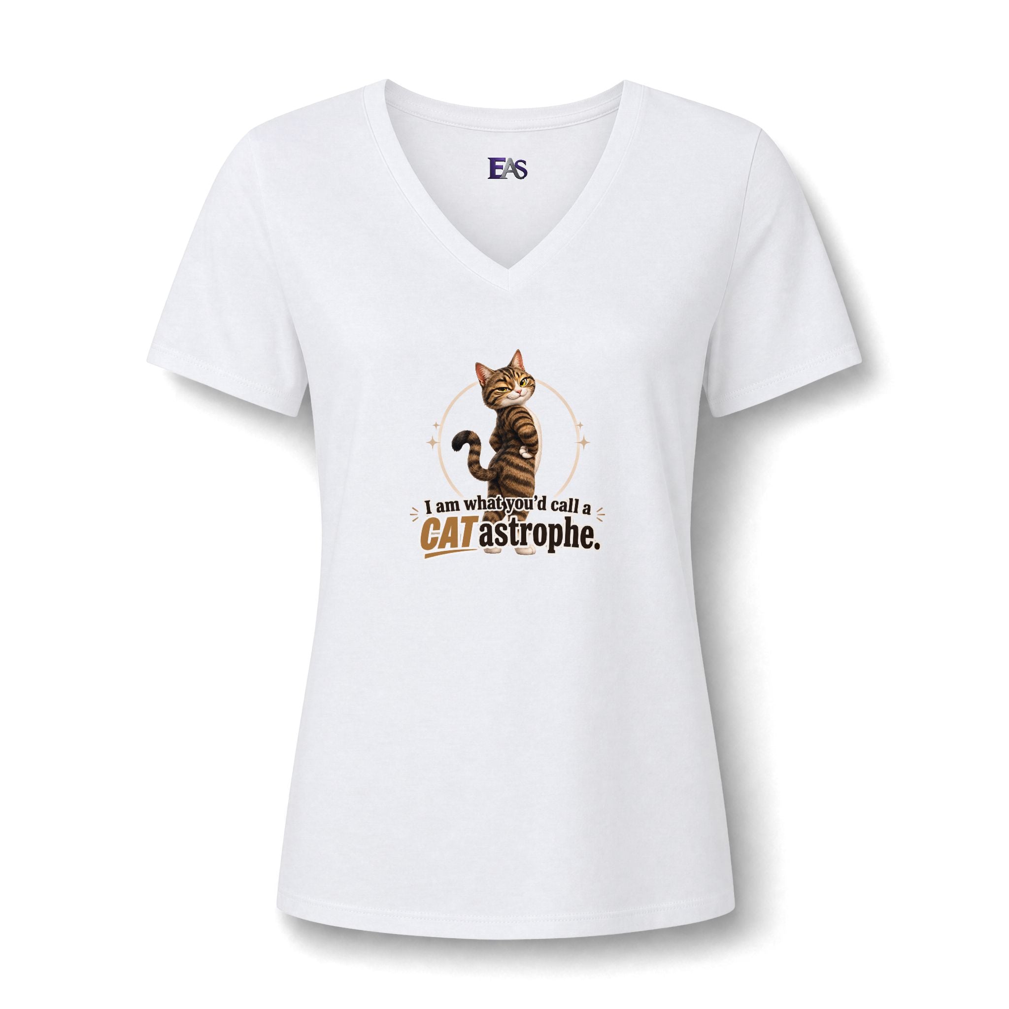 CATastrophe Women’s Relaxed V-Neck T-Shirt