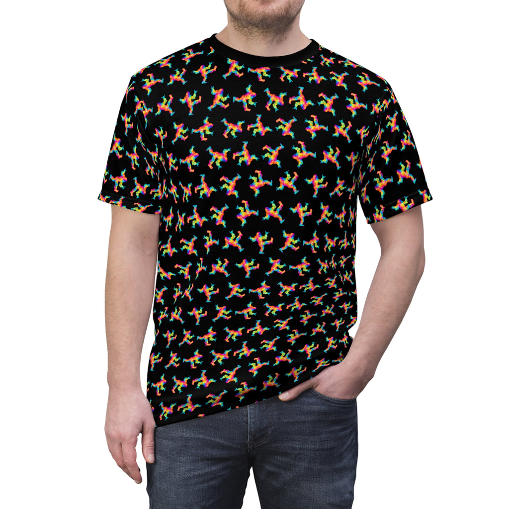 Psychedelic Bigfoot All-Over Print T-Shirt | Rainbow Sasquatch