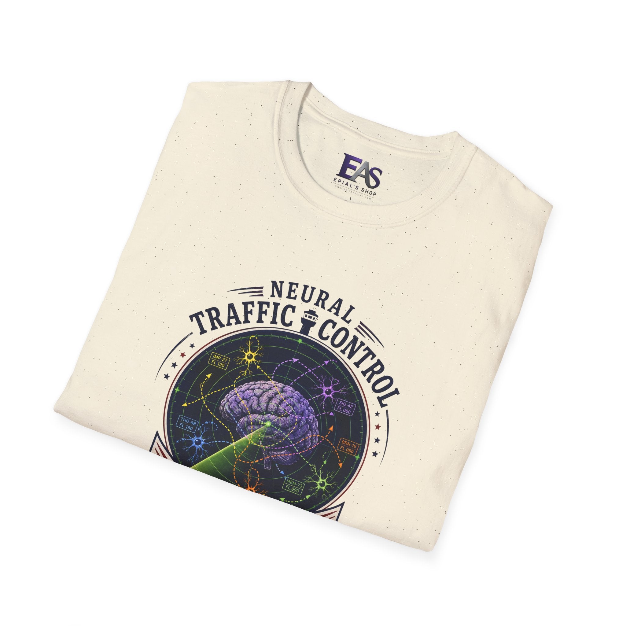 Neural Traffic Control T-Shirt | Brain Radar Graphic Tee