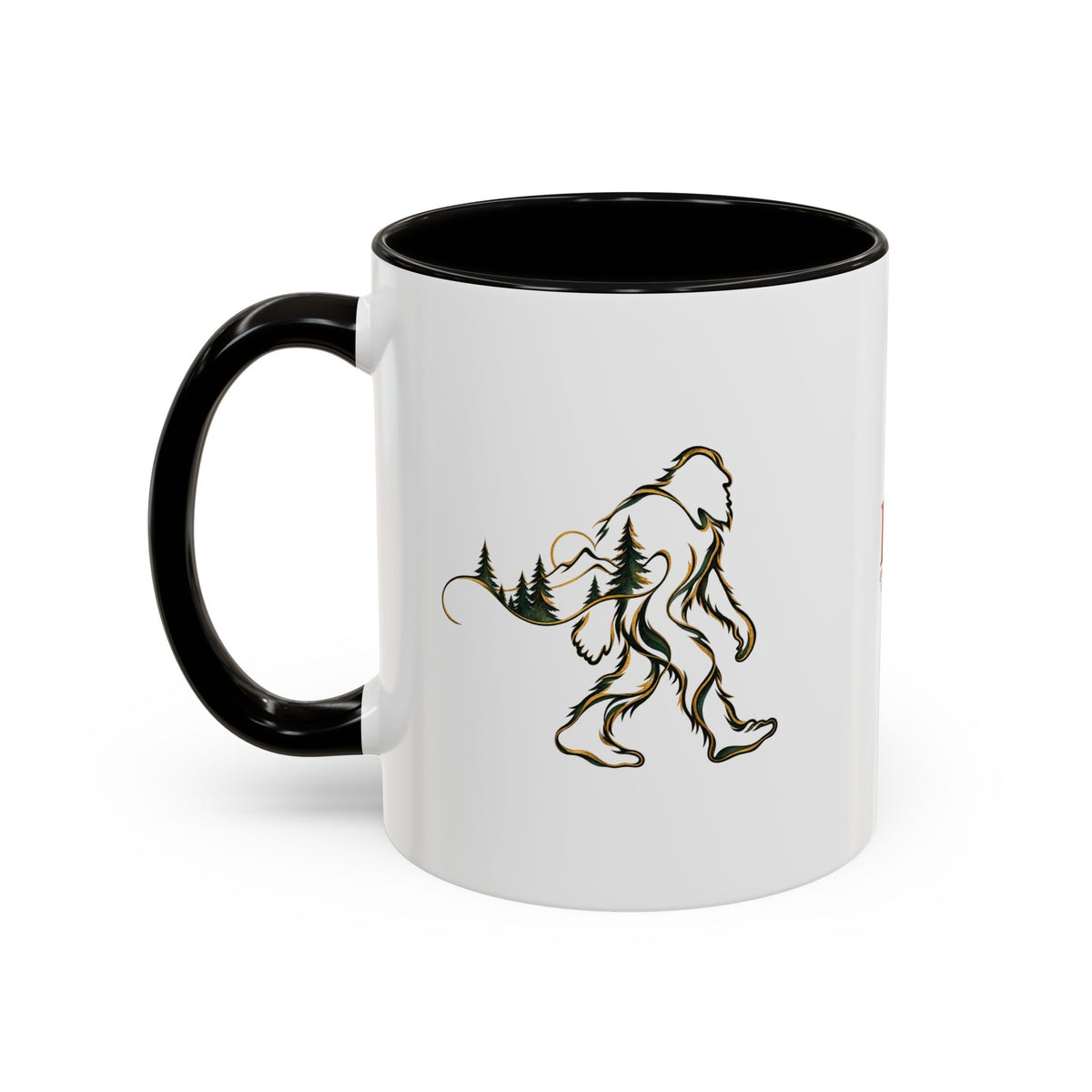 Barely There Bigfoot Ceramic Mug | Abstract Sasquatch Forest Art | 11oz & 15oz