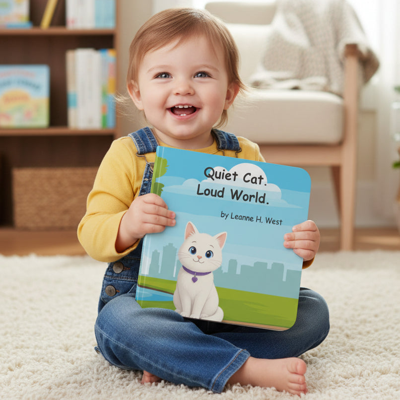 Quiet Cat. Loud World. Board Book for Kids – Calm, Cozy Bedtime Story