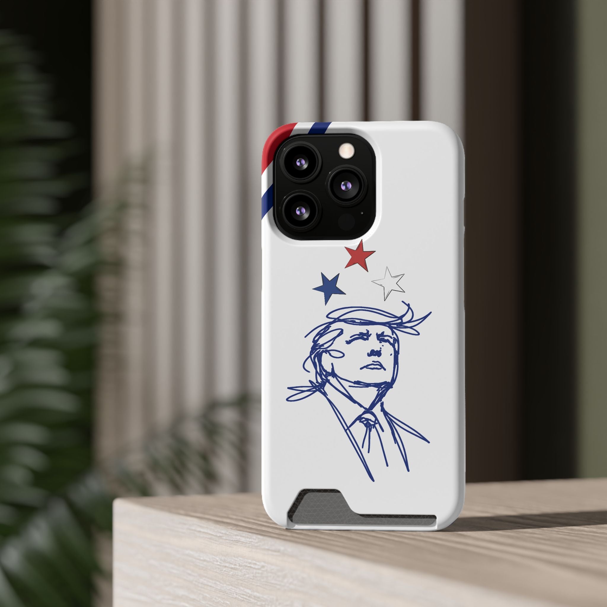 Swoop Guy Samsung Galaxy Case – Minimal Line Portrait Patriotic Design, Slim Protective Case with Card Slot