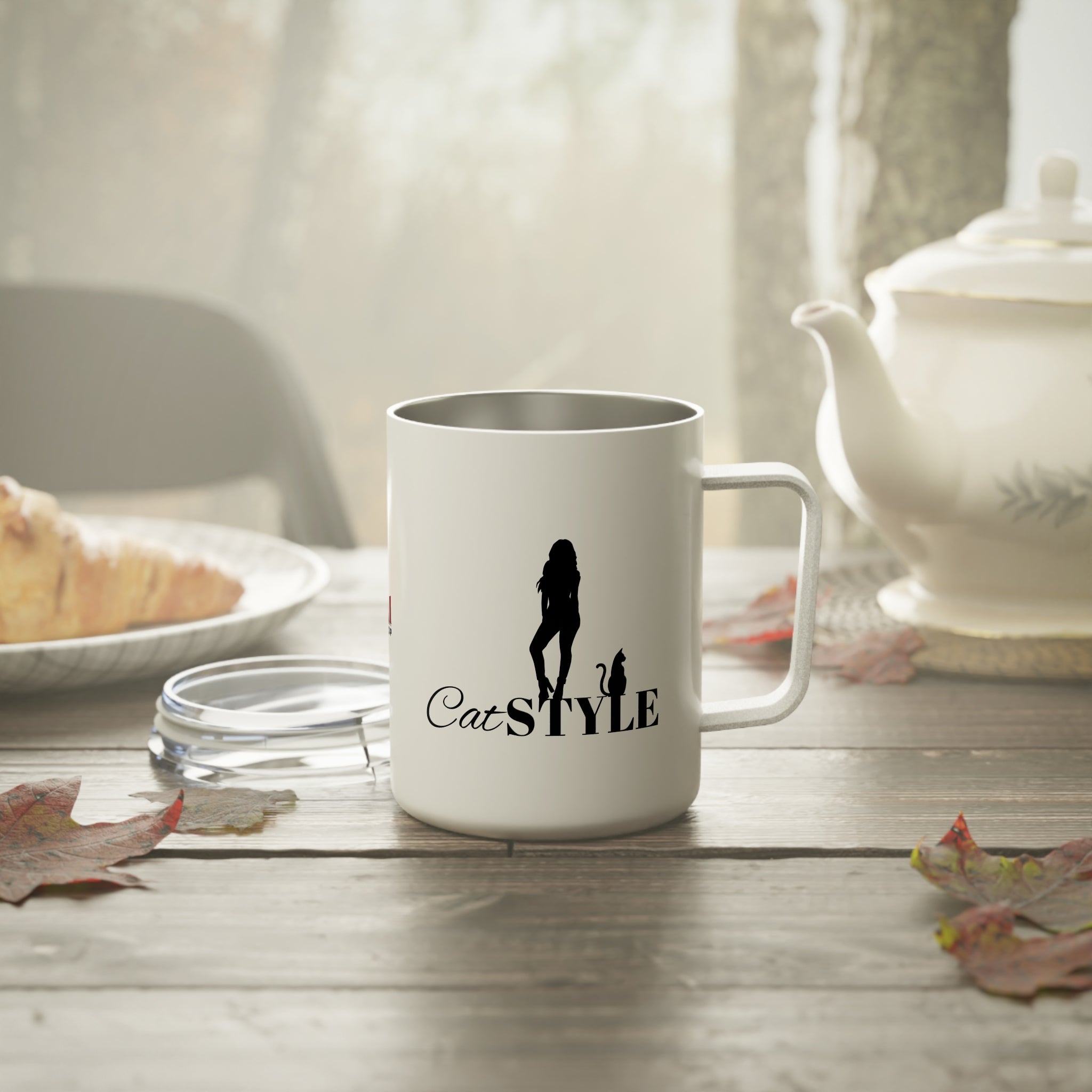 Photo depicting the ​Cat Style Insulated Coffee Mug, 10oz from EpiAl's Shop.