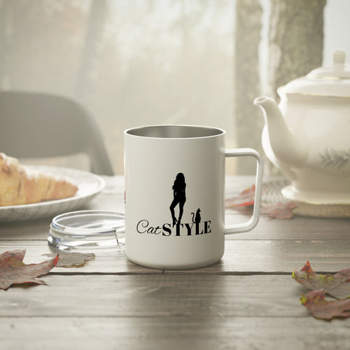 Photo depicting the ​Cat Style Insulated Coffee Mug, 10oz from EpiAl's Shop.