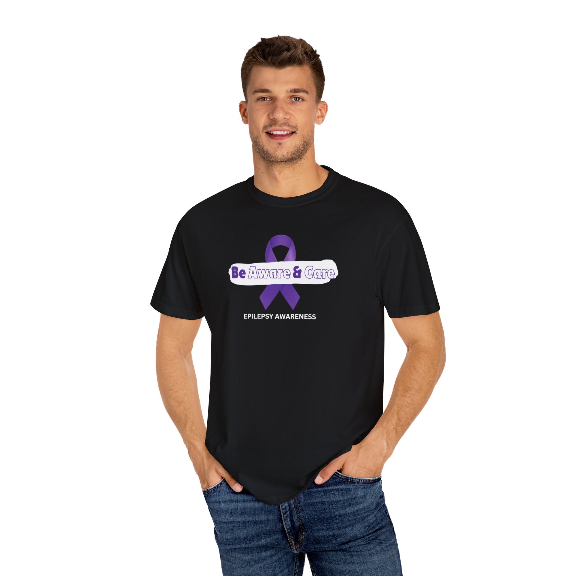 Be Aware Unisex Garment - Dyed T - shirt - T - Shirt - Epileptic Al’s Shop