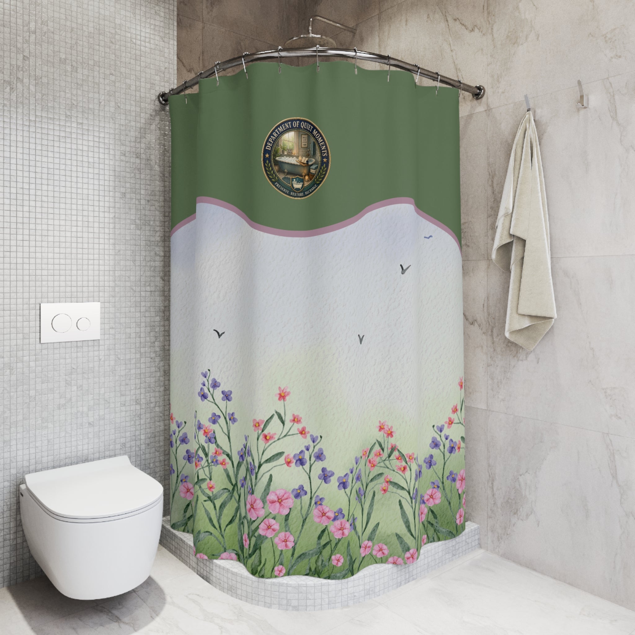 Department of Quiet Moments Botanical Shower Curtain
