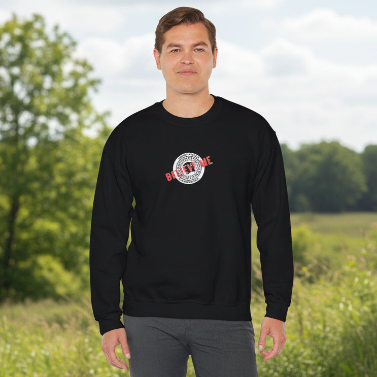 “Believe Me” Official Seal Crewneck Sweatshirt – Black or Navy