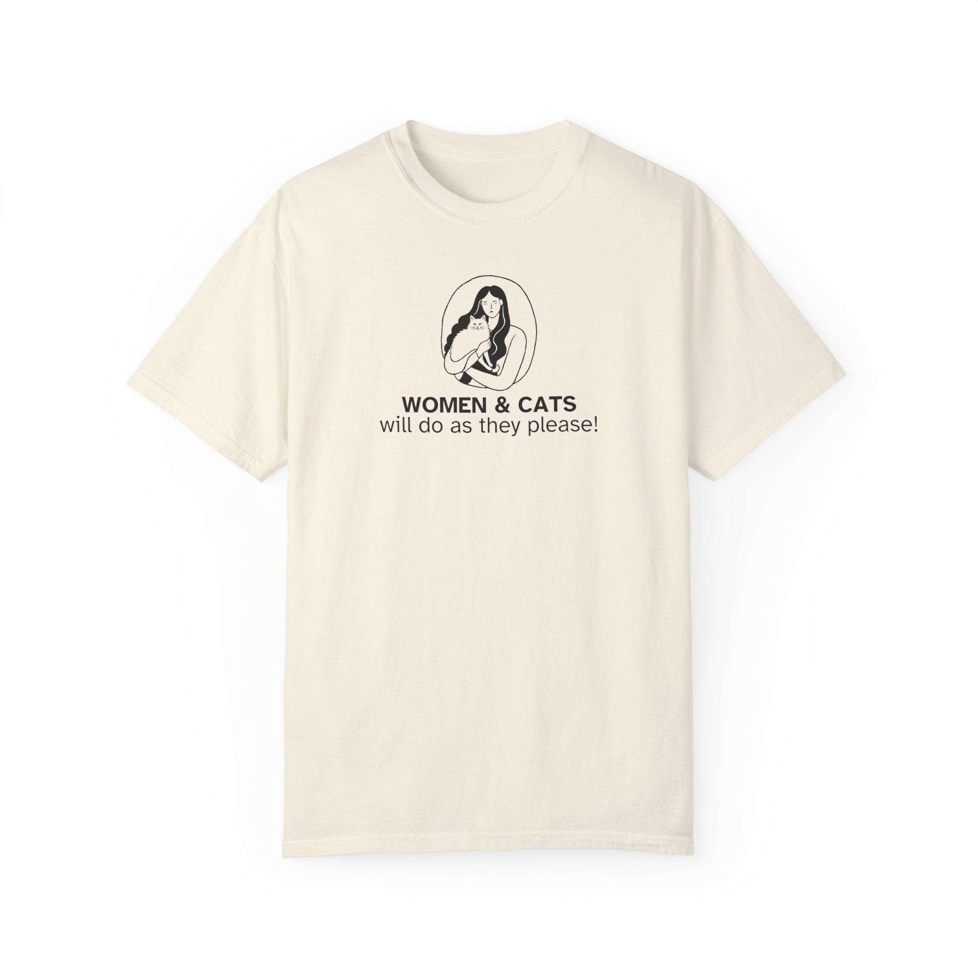 Women & Cats Graphic T-Shirt - Unisex Garment-Dyed Tee