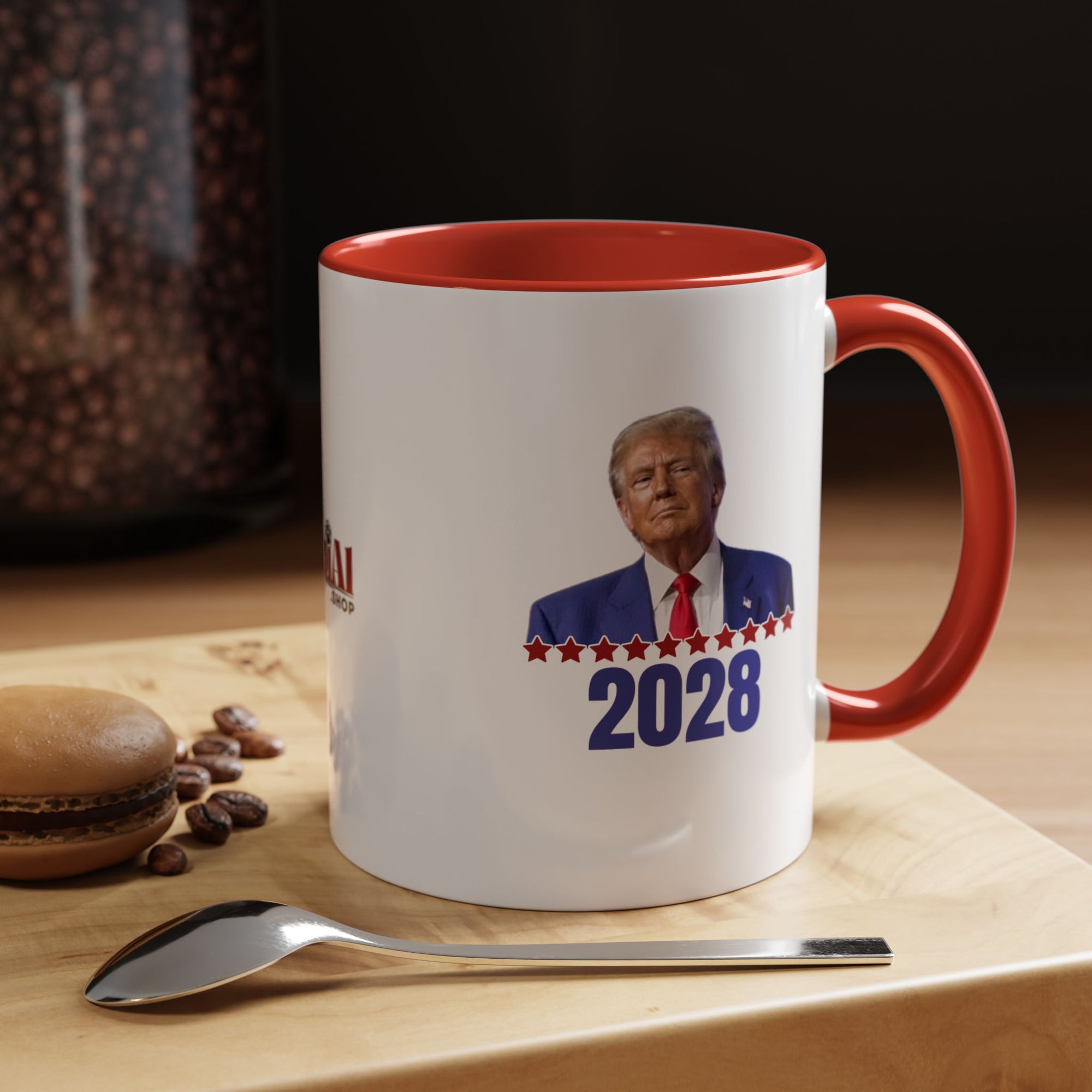 Trump 2028 Accent Coffee Mug - Ceramic Mug for Political Enthusiasts
