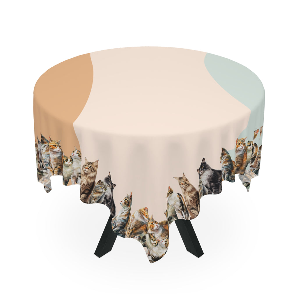 Watercolor Cat Lover's Tablecloth