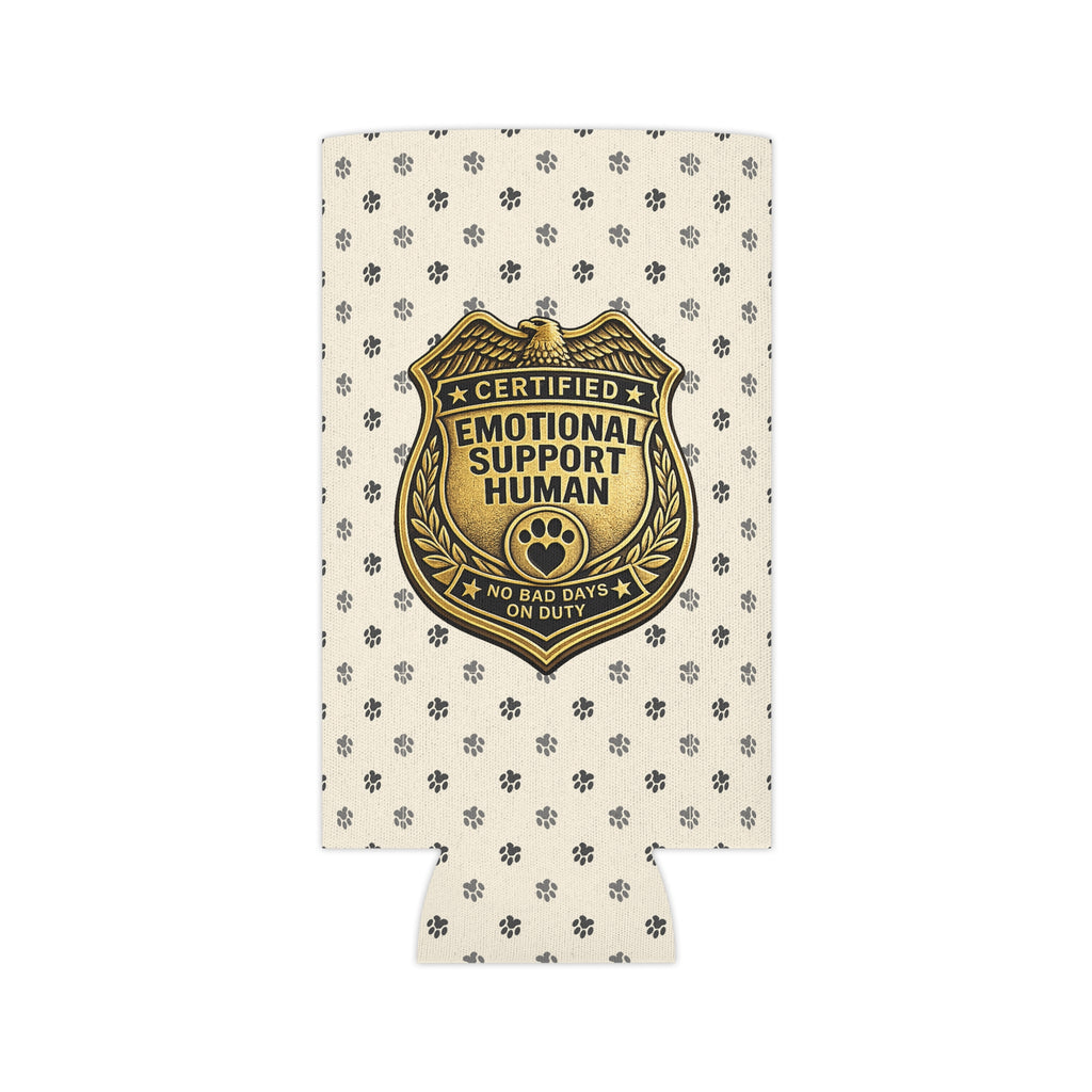Certified Emotional Support Human Can Cooler | Funny Cat Lover Koozie