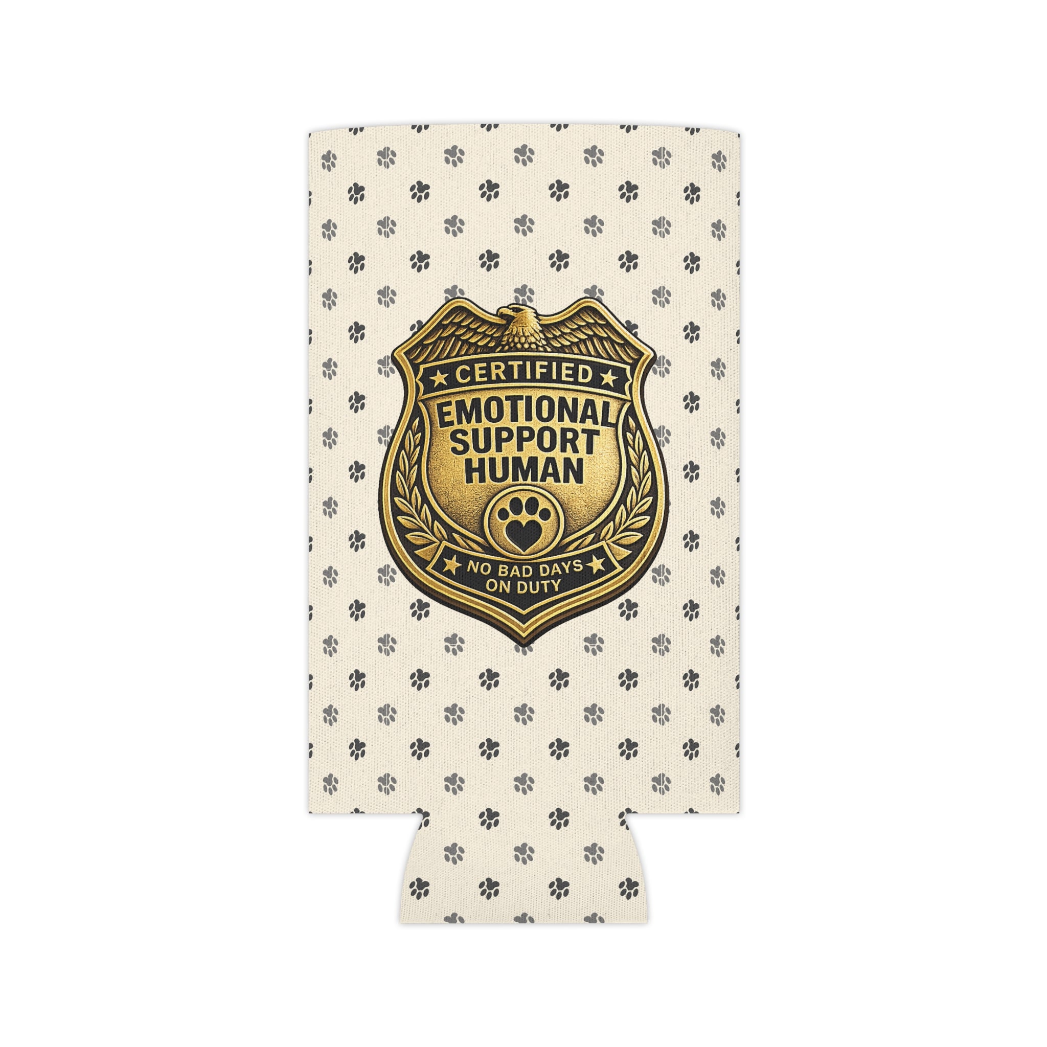 Certified Emotional Support Human Can Cooler | Funny Cat Lover Koozie
