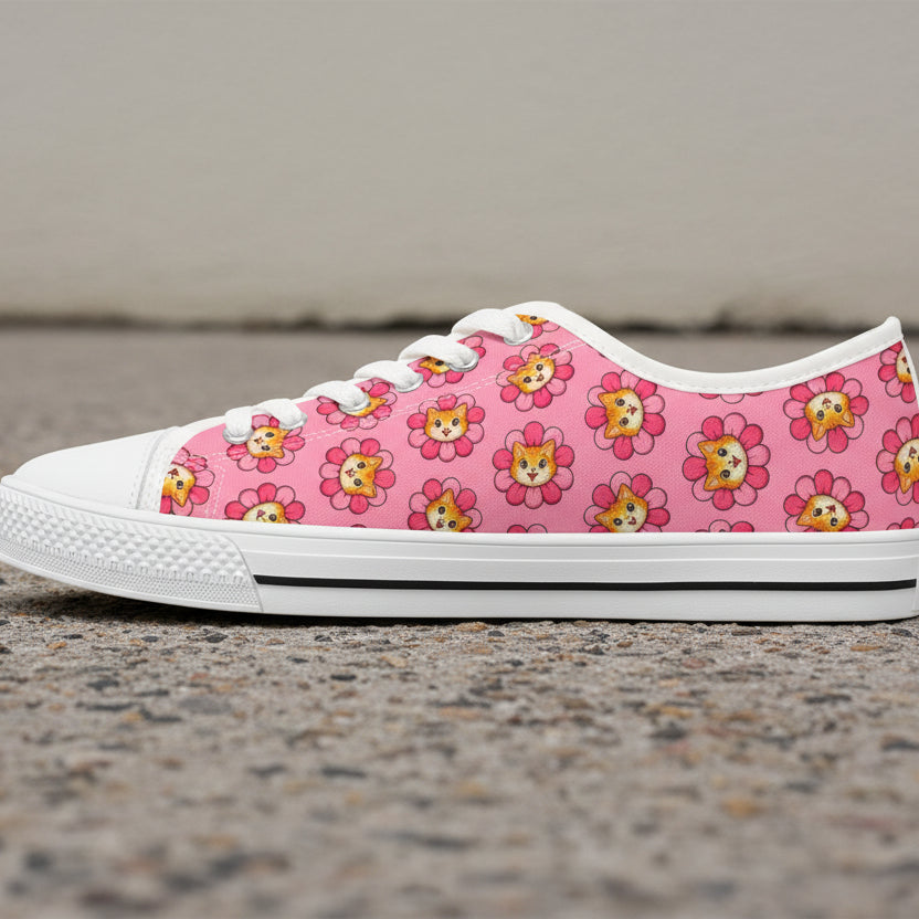 Furreal Flower Cat Women's Low-Top Sneakers
