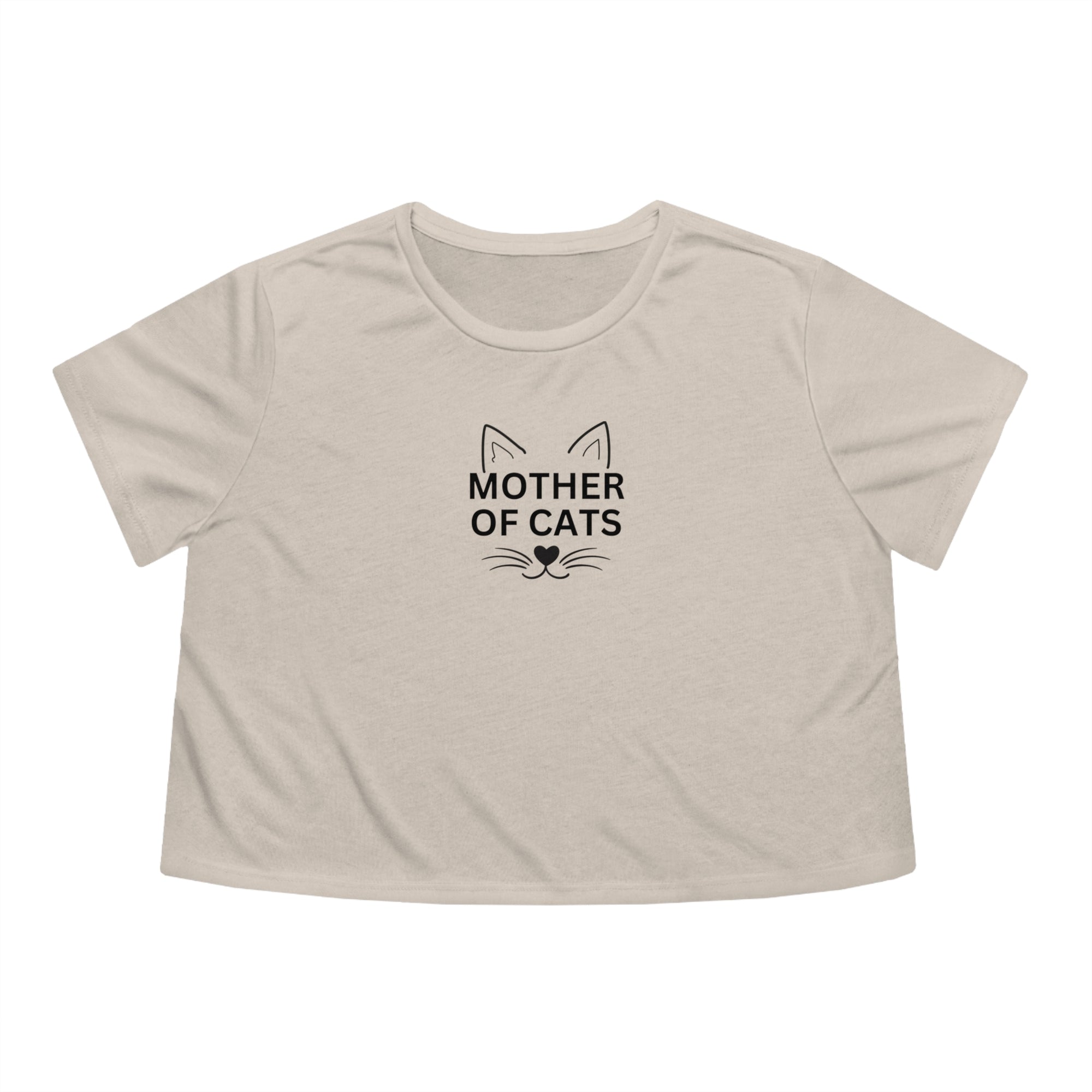 Mother of Cats Women's Flowy Cropped Tee - T - Shirt - Epileptic Al’s Shop