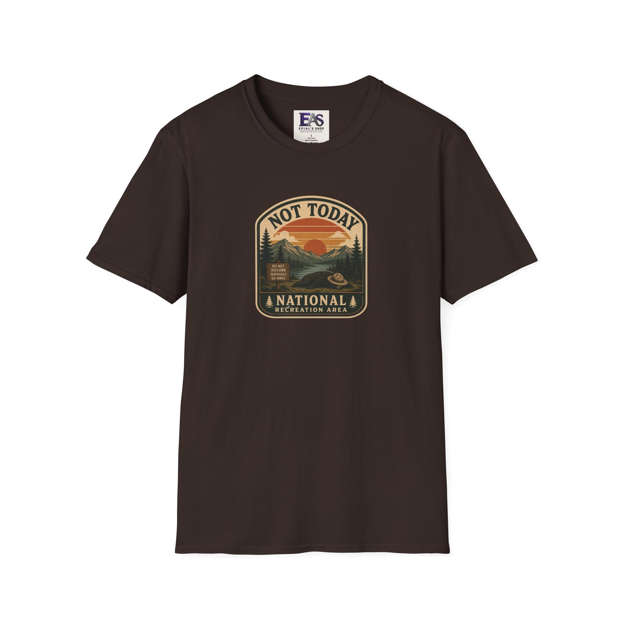 Not Today National Recreation Area Unisex T-Shirt | Funny Retro Outdoors Graphic Tee