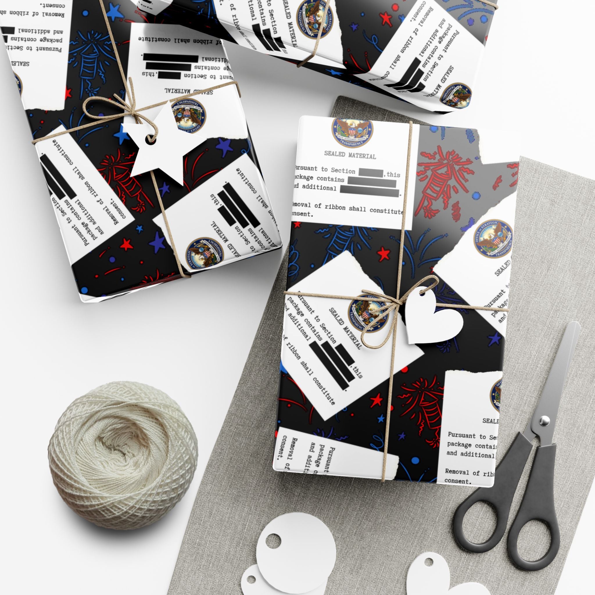 Classified Celebration Gift Wrap – Patriotic Parody Fireworks Wrapping Paper