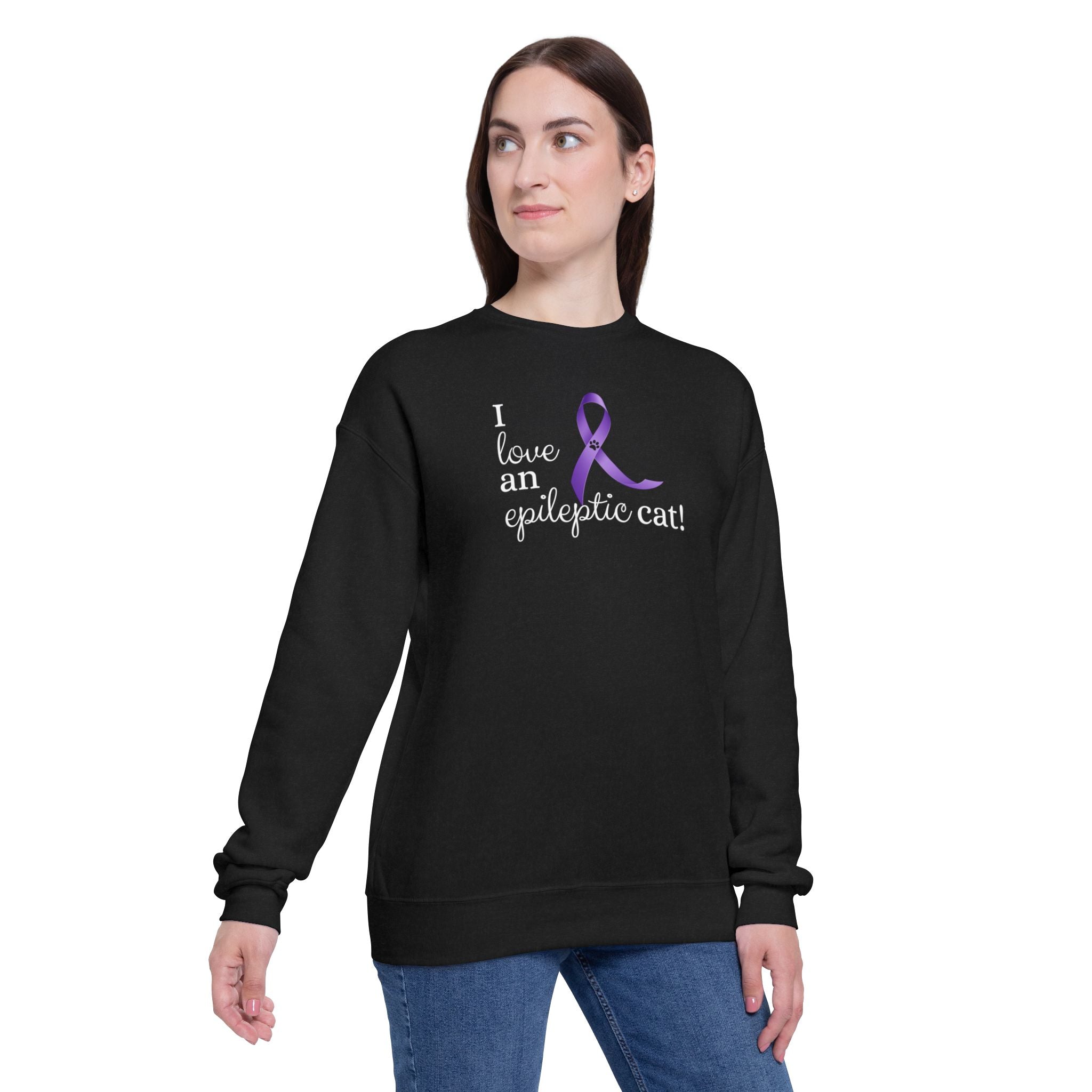 I Love an Epileptic Cat Women's Drop Shoulder Sweatshirt - EpiAl's Shop