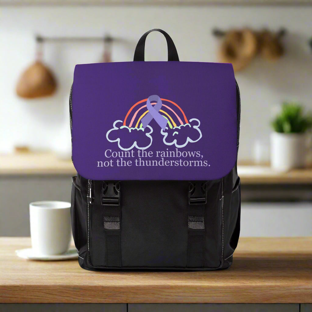 Count the Rainbows Shoulder Backpack - Epilepsy Awareness