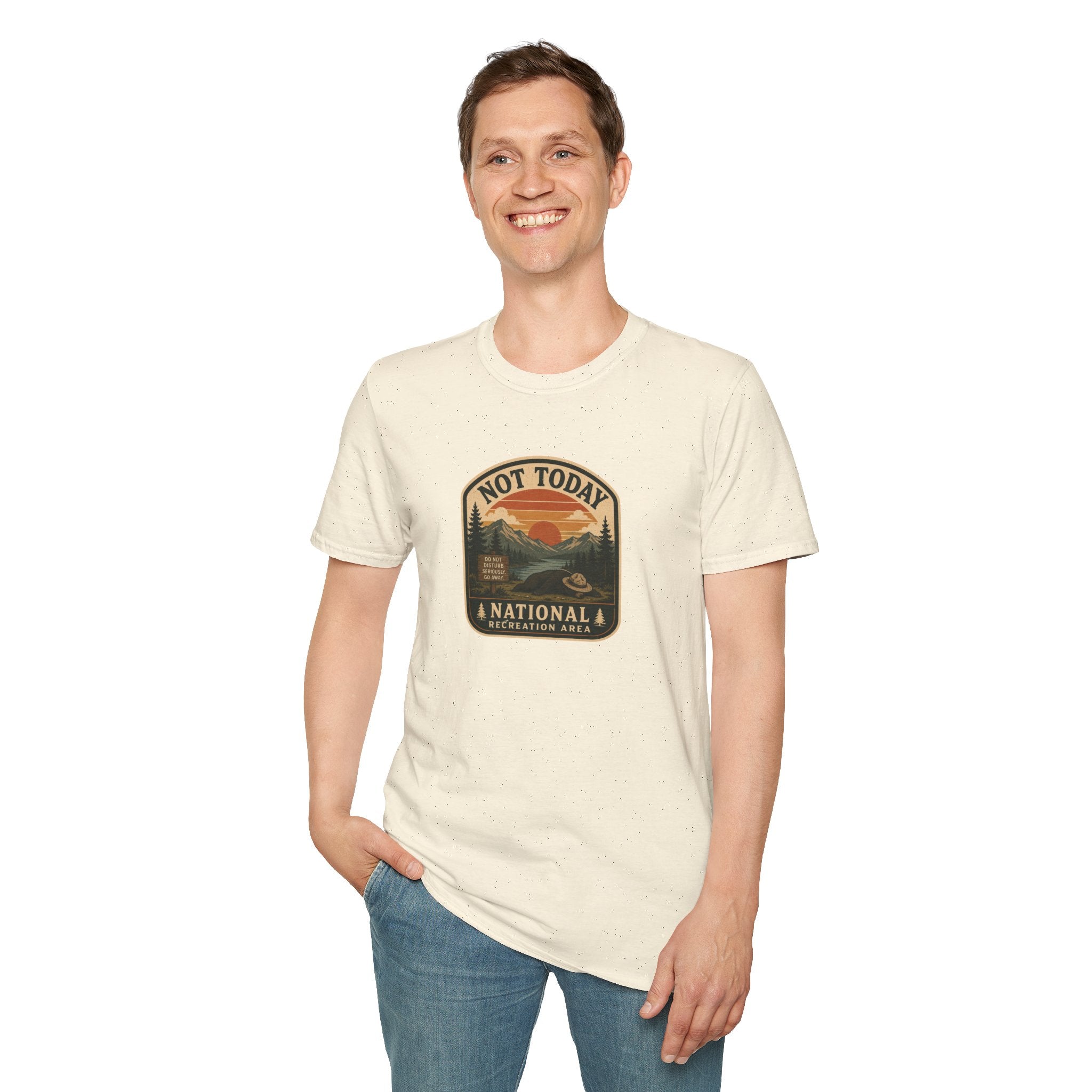 Not Today National Recreation Area Unisex T-Shirt | Funny Retro Outdoors Graphic Tee