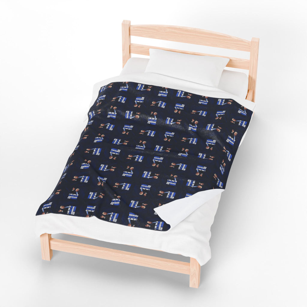 Cozy Velveteen Plush Blanket – Americans for Trump Design Printify