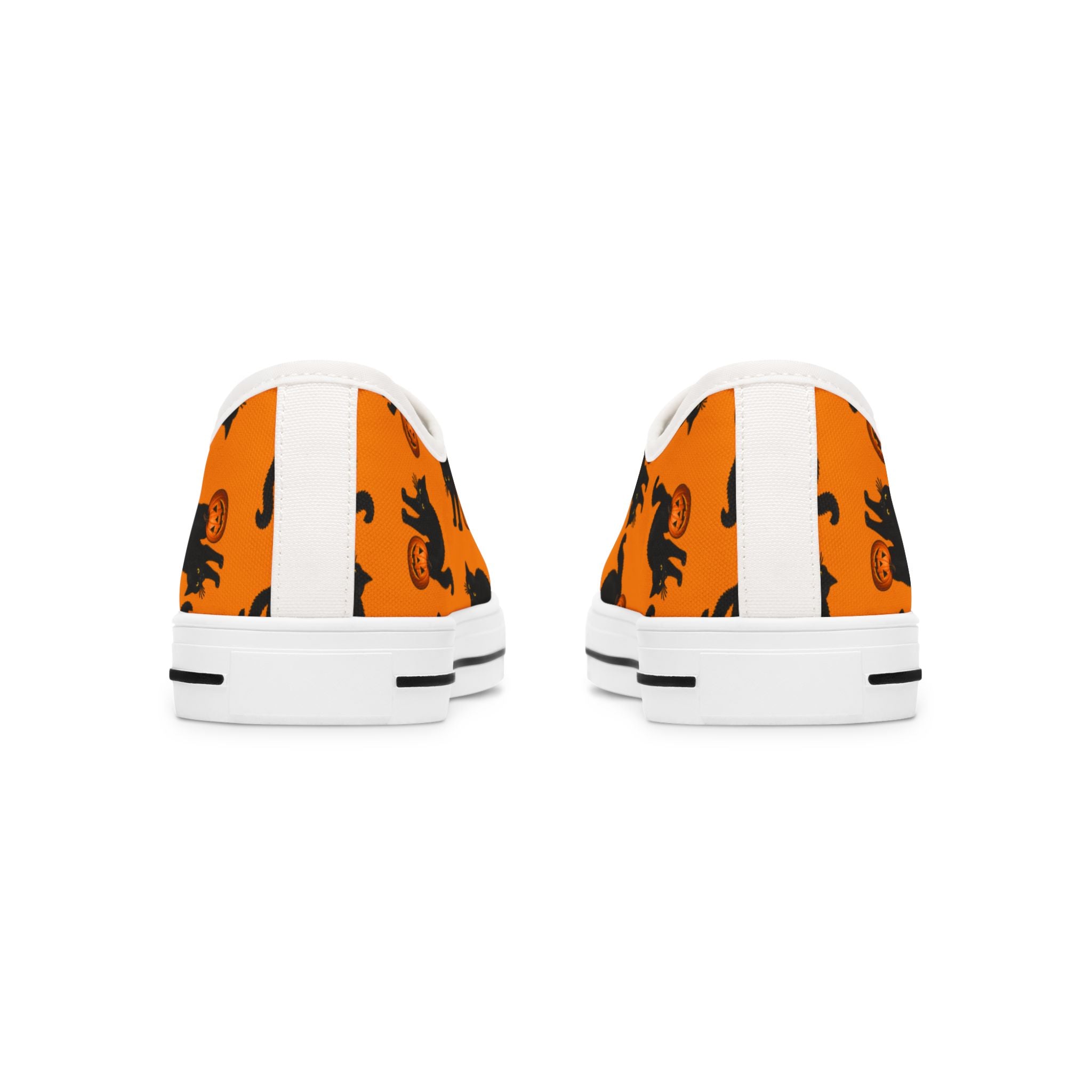 Halloween Black Cat Low-Top Canvas Sneakers