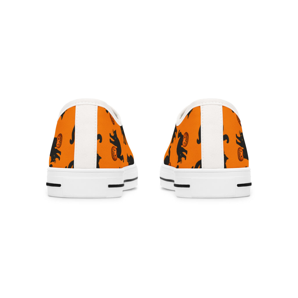 Halloween Black Cat Low-Top Canvas Sneakers