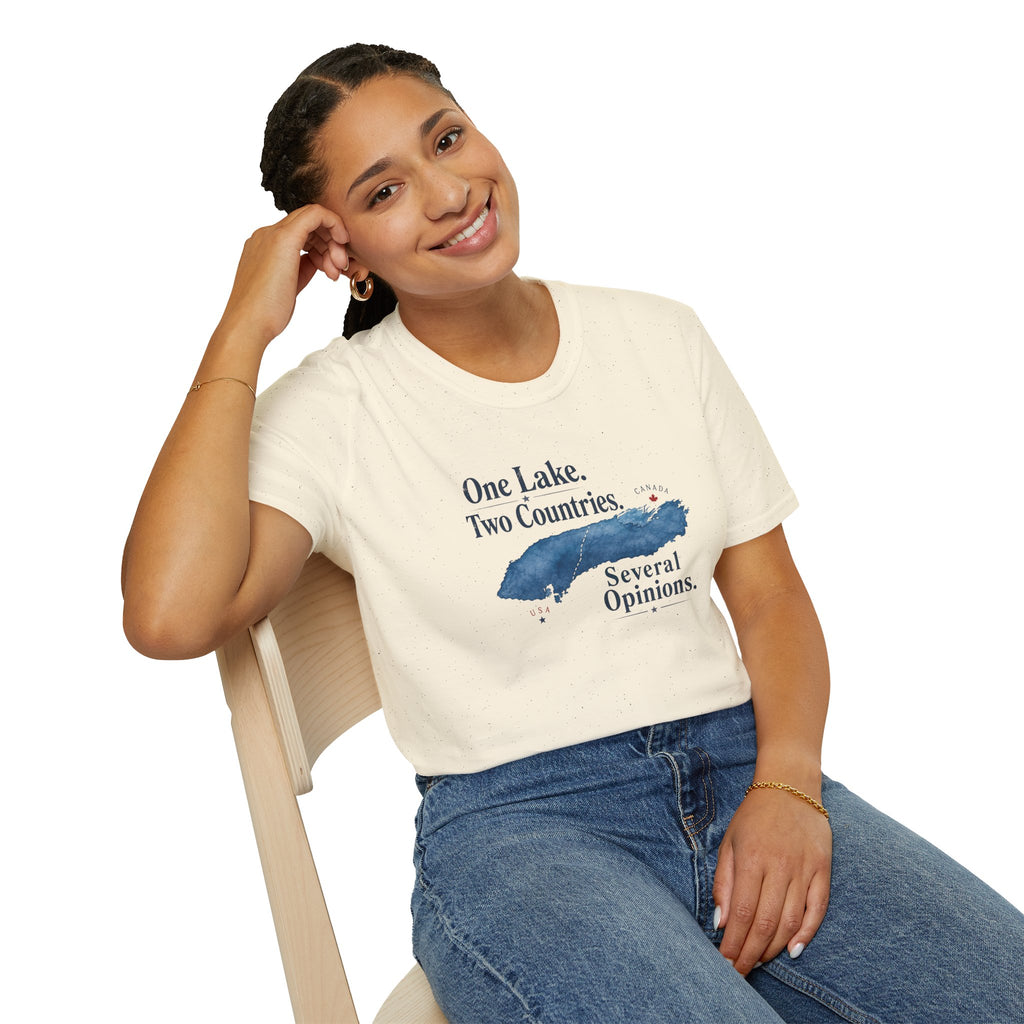 One Lake. Two Countries. Several Opinions. Lake Ontario Humor T-Shirt