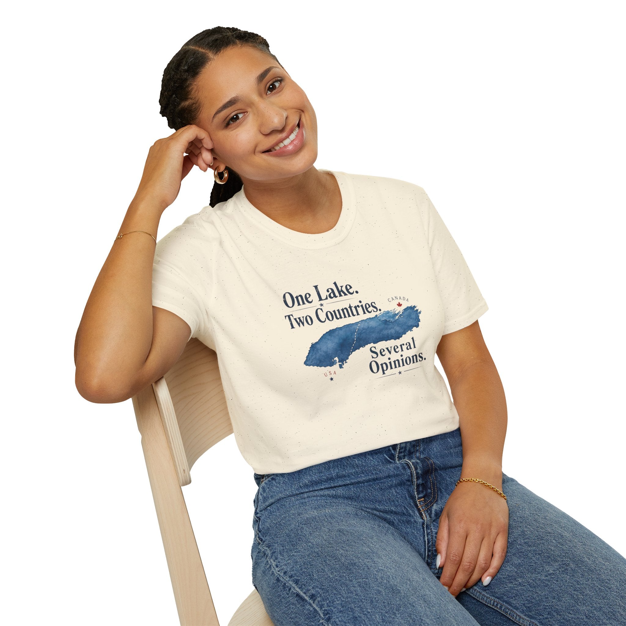 One Lake. Two Countries. Several Opinions. Lake Ontario Humor T-Shirt