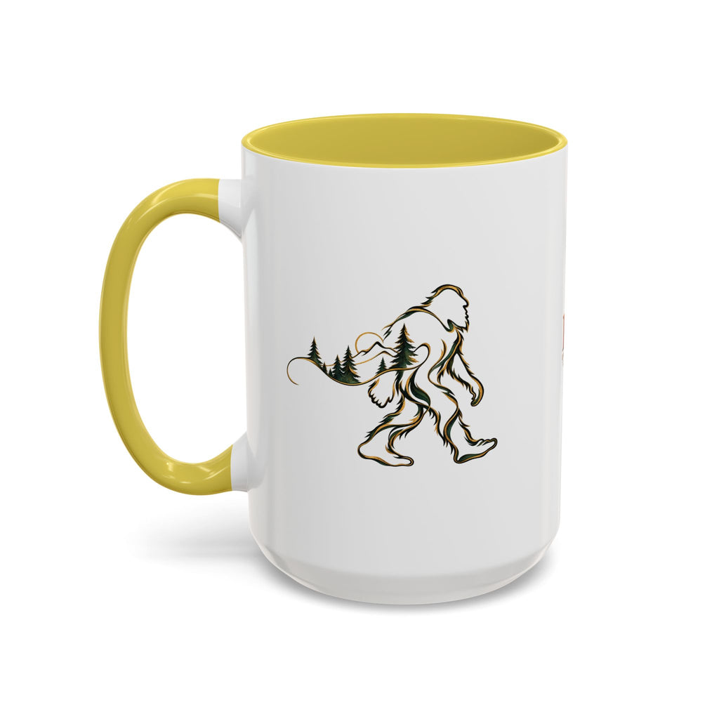 Barely There Bigfoot Ceramic Mug | Abstract Sasquatch Forest Art | 11oz & 15oz