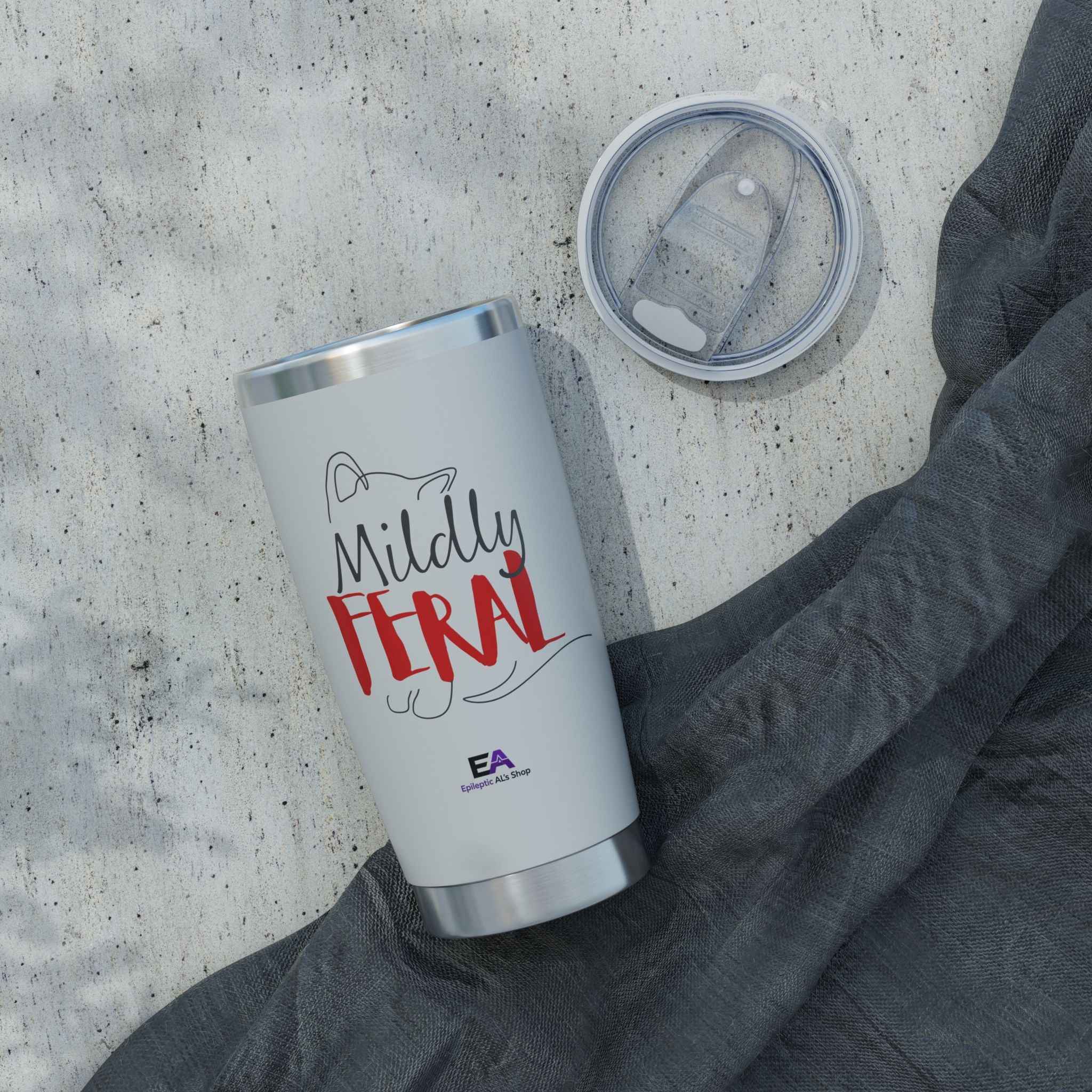 Mildly Feral 20oz Stainless Steel Tumbler – Funny Cat Lover Travel Cup
