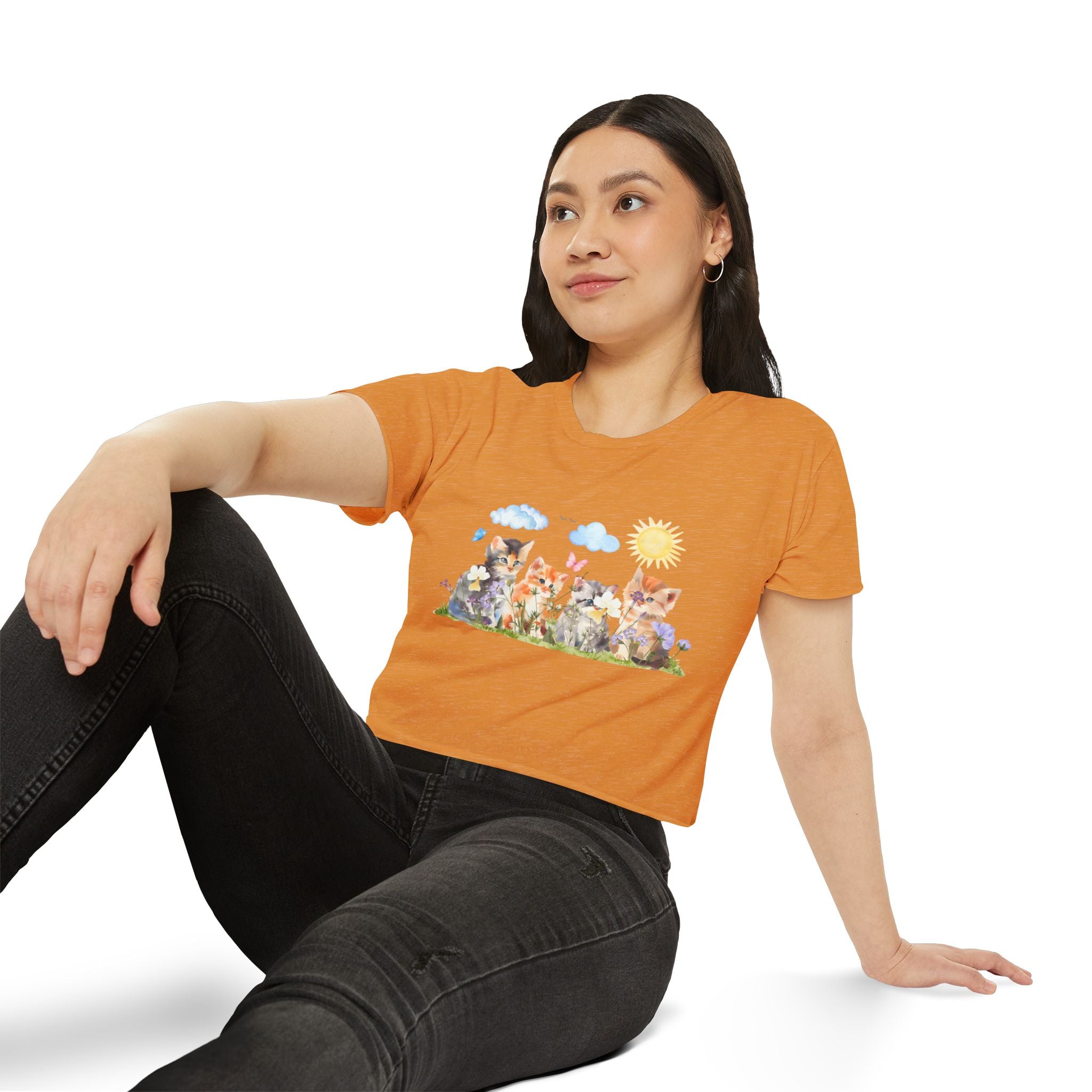 Whiskers in Bloom Watercolor Crop Top
