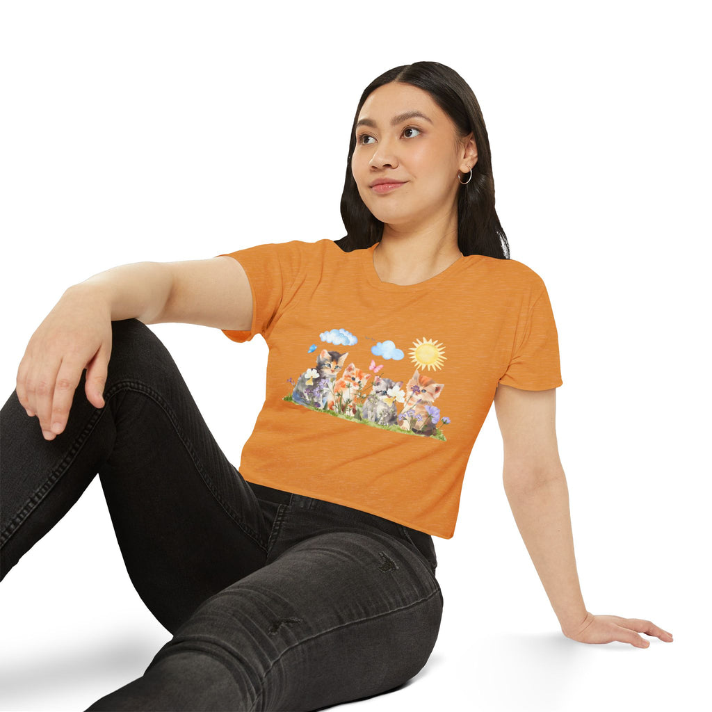 Whiskers in Bloom Watercolor Crop Top