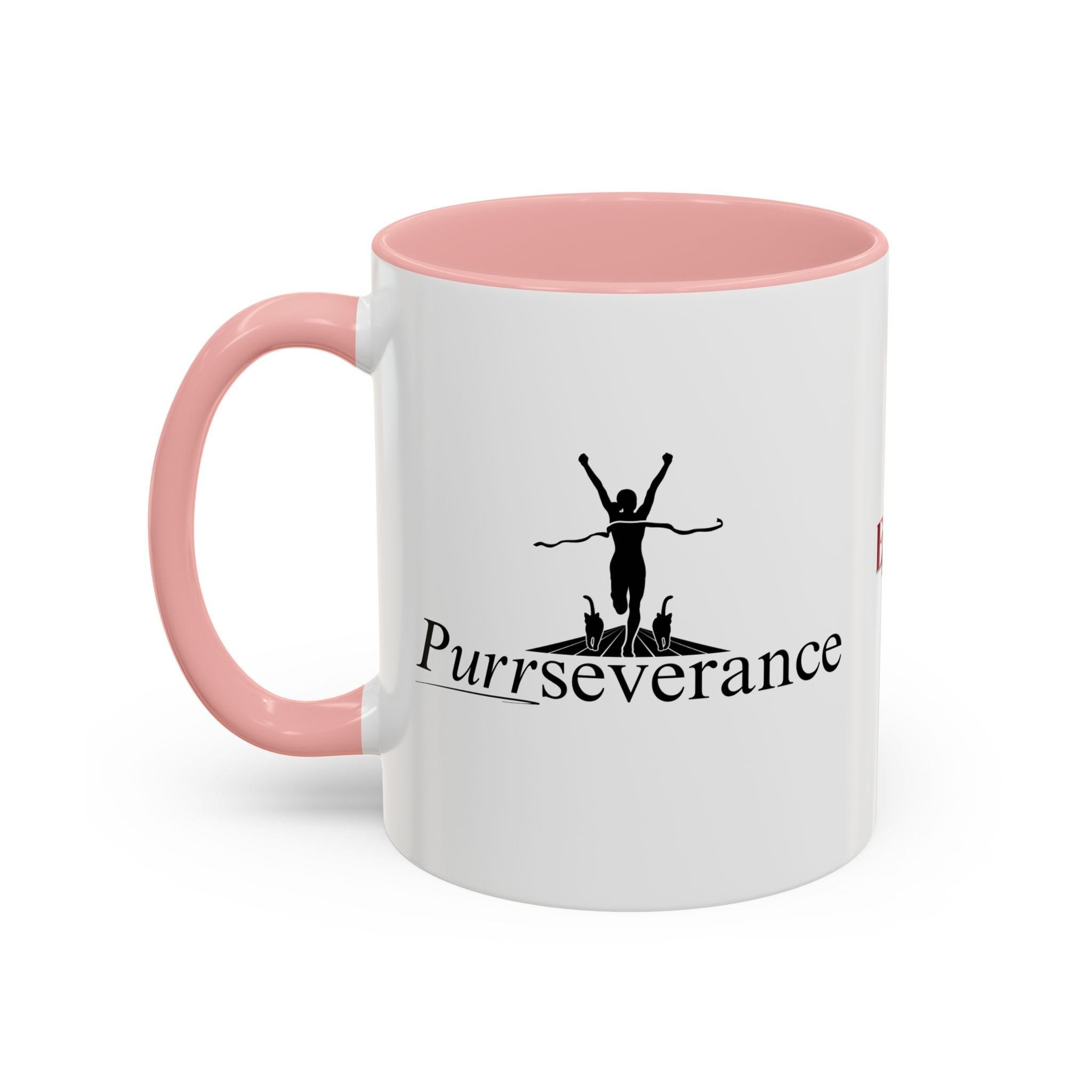 Photo depicting the ​Purrseverance Accent Coffee Mug (11, 15oz) from EpiAl's Shop.