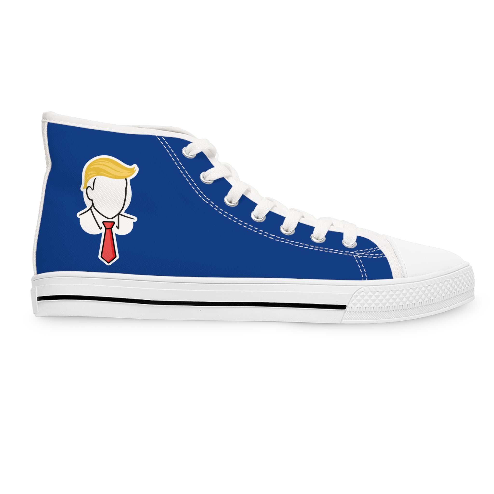 Executive Hairline Women’s High-Top Sneakers – Political Parody Statement Shoes
