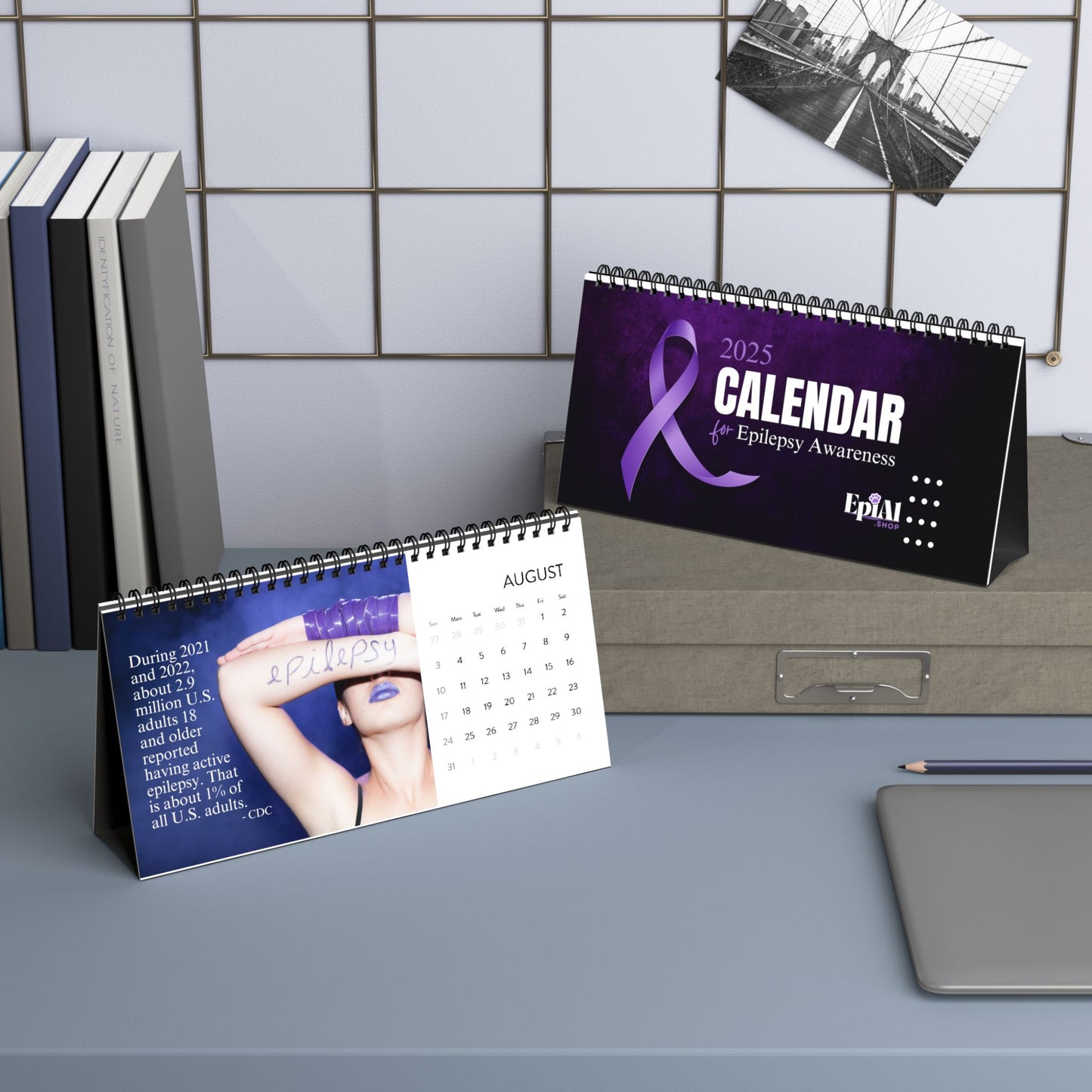 Epilepsy Awareness Month-by-Month Desktop Calendar (2025 grid)