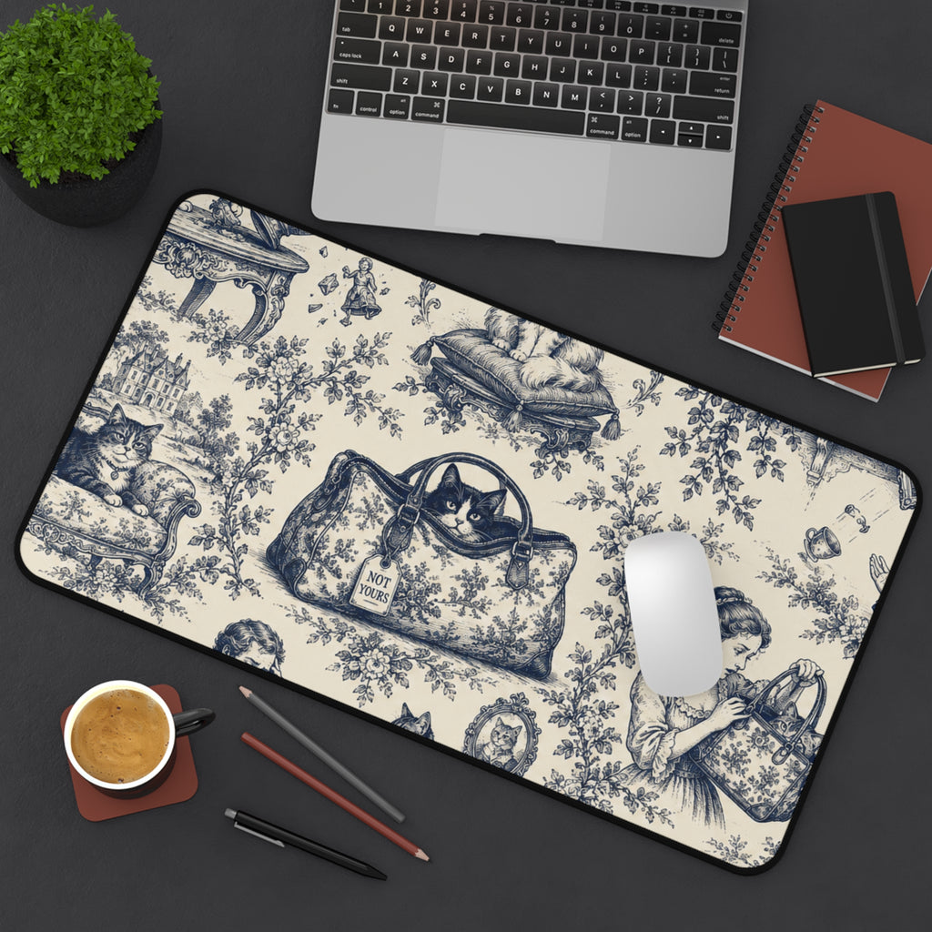 Not Yours Cat Toile Desk Mat