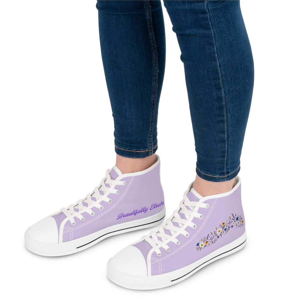 Beautifully Electric Women’s Epilepsy Awareness High-Top Canvas Sneakers