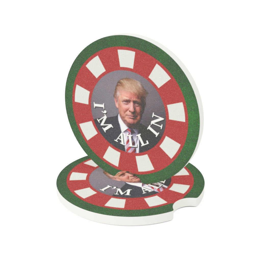 I'm All In with Trump Soapstone Car Coaster