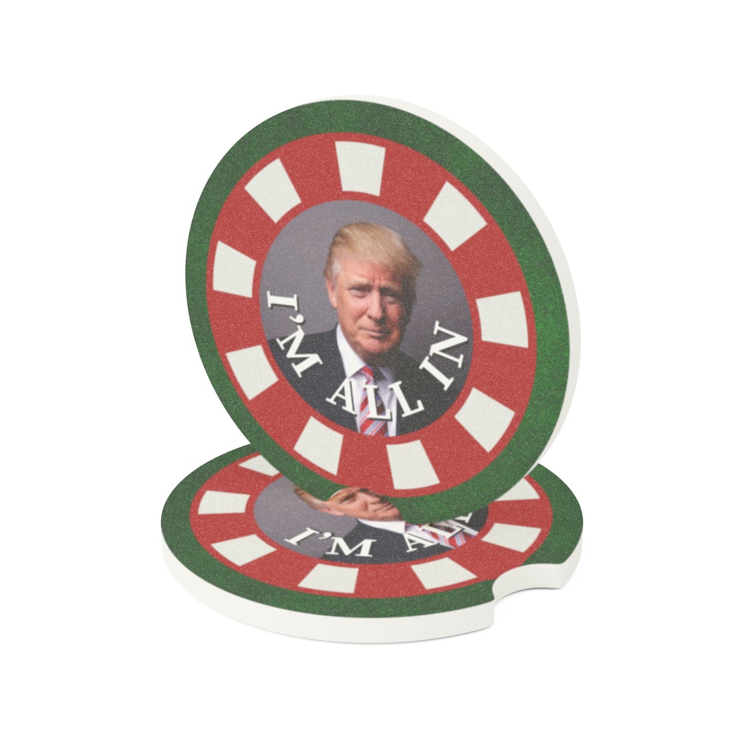 I'm All In with Trump Soapstone Car Coaster