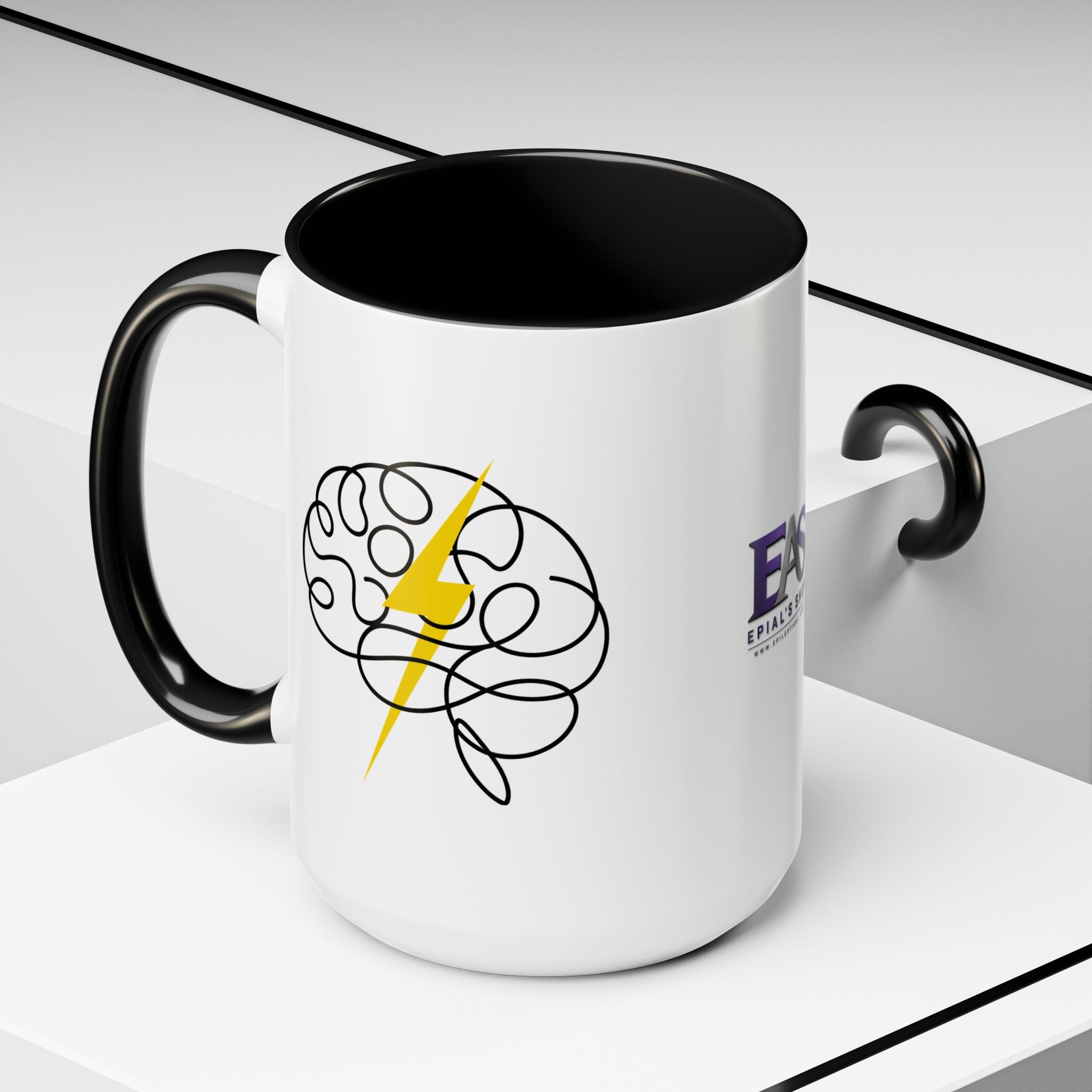 Brain Lightning Bolt Accent Coffee Mug