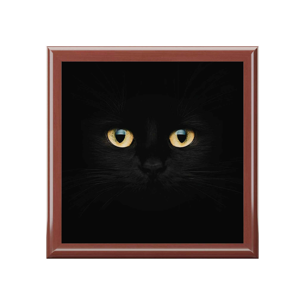 Silent Supervision Black Cat Jewelry Box | Mysterious Cat Keepsake Box